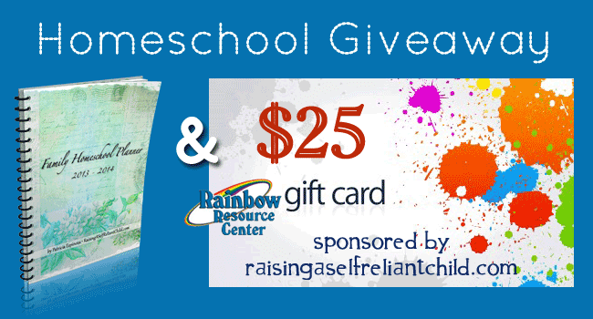 Homeschool Giveaways $25 Rainbow Resource Gift Card + Homeschool Planner