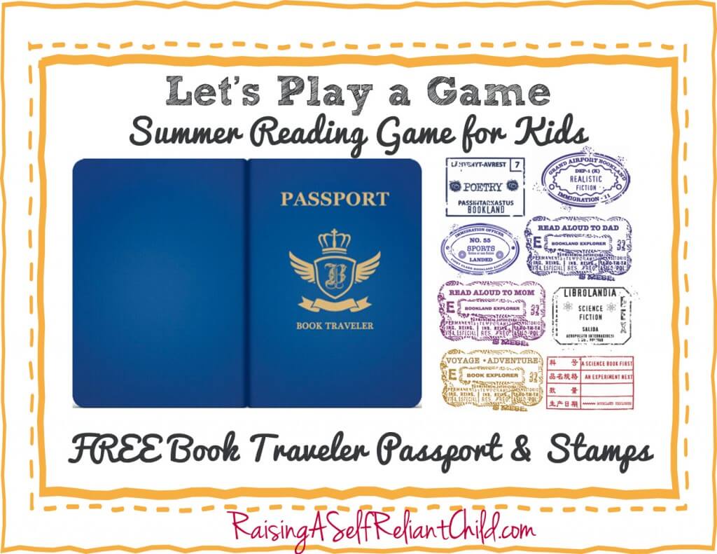 FREE Children's summer reading game. Book Travel Passport and stamps.