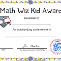 printable certificate math award