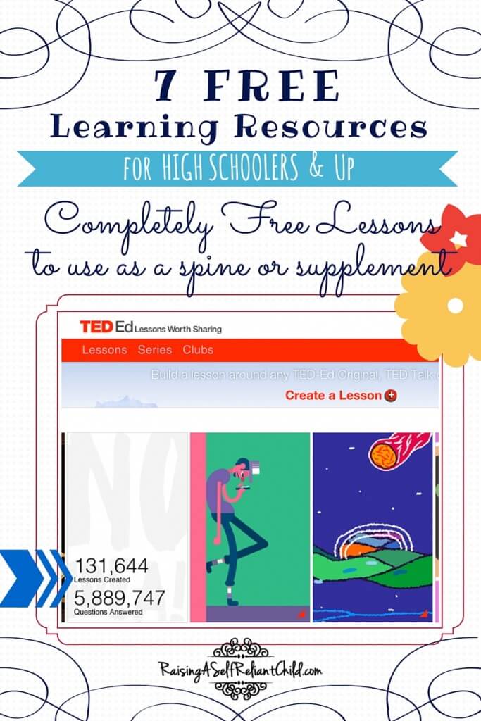free learning resources homeschooling high school