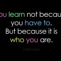 you learn