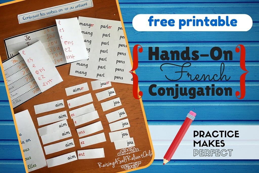 french verb conjugation kids printable