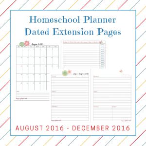 Homeschool PlannerExtension Pages