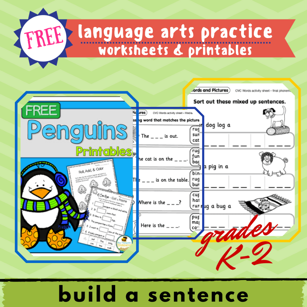 language arts practice k-2 build a sentence free printables
